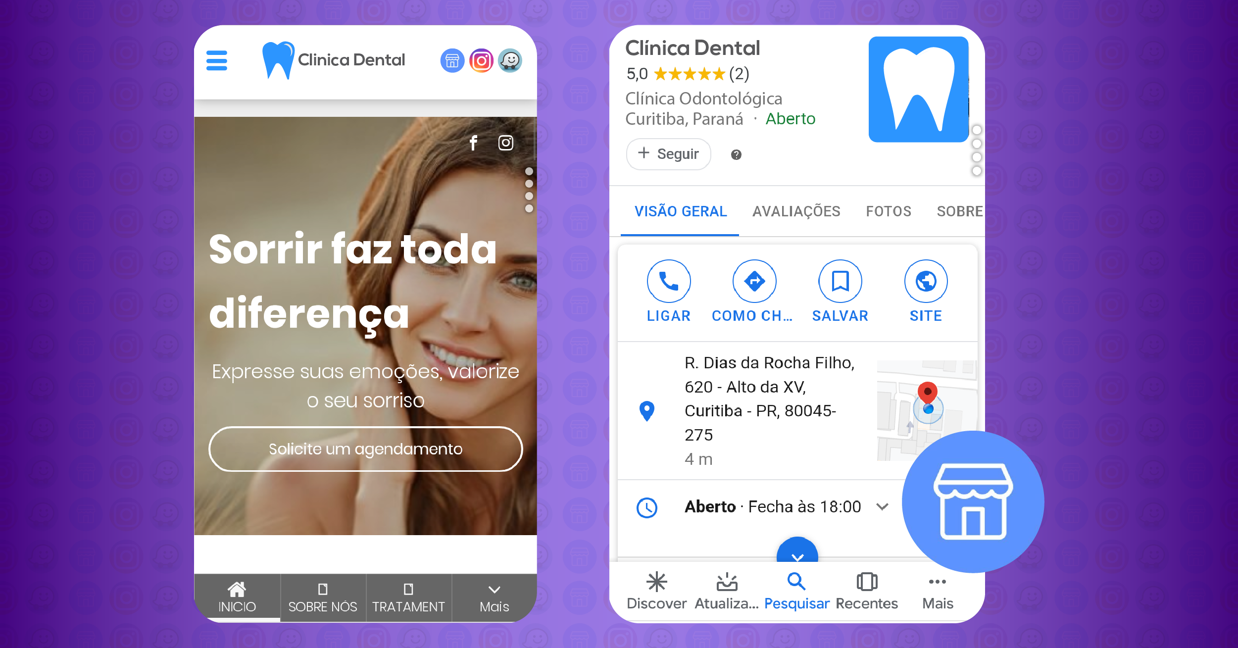 Google meu negocio no site do dentista